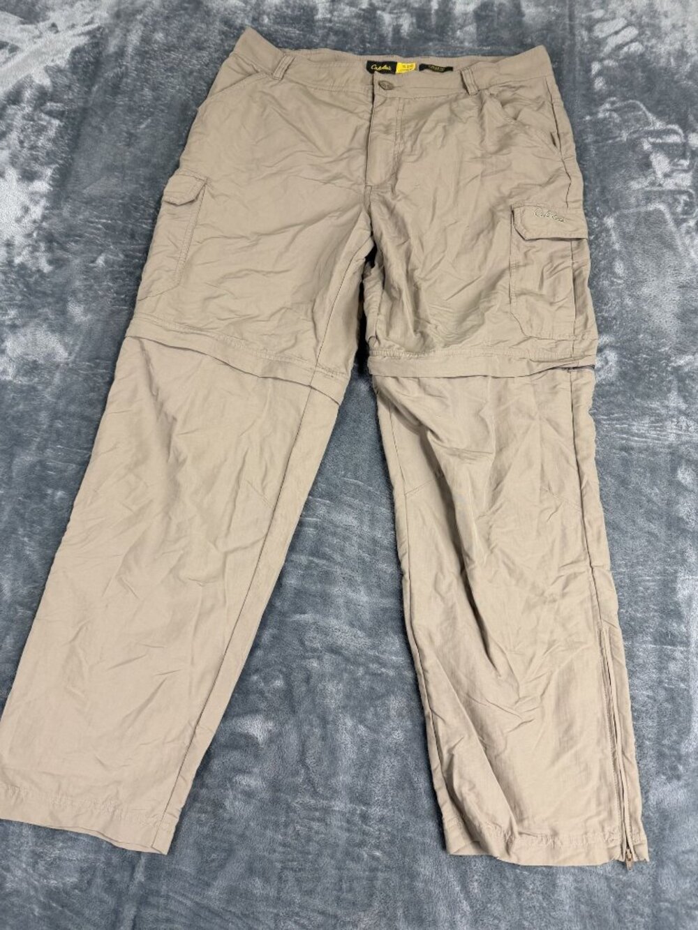 Cabelas Mens Brown Convertible Cargo Pants Classic Fit 34x30